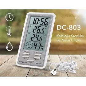 Resim Turuncu DC-803 Kablolu Alarmlı Sıcaklık ve Nem Ölçer 
