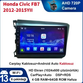 Resim Conio Honda Civic Fb7 2012-2015YIL 9'inç Araba Android Multimedya Carplay Navigasyon Cihazı 