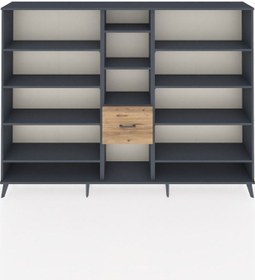 Resim Arges Dolap 11 Raflı 3 Çekmeceli 220x30x163 Antrasit-antrasit/çam Antrasıt/atlas Çam - Antrasıt 