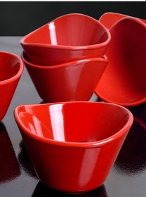Resim Keramika Kırmızı Bayrak Tigela Çerezlik Sosluk 11 CM 6 Adet 