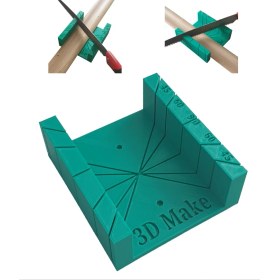 Resim 3D Make Gönye Kutusu - 30-60-45-90 Derece Açılı Kesme Klavuzu 140x125x48 mm Ölçülerle 