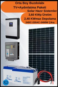 Resim N&D Lighting Orta Boy Buzdolabı+tv+aydınlatma Maxi Mono Solar Paket 3,60kwp 