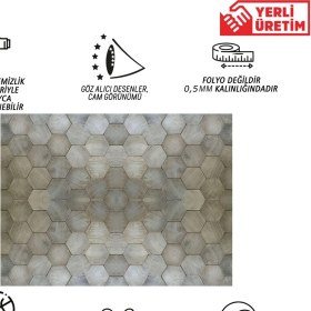 Resim Tink Kendinden Yapışkanlı Altıgen Ahşap Desenli Pvc Panel 41X62 cm (12 Adet) 3 M² 