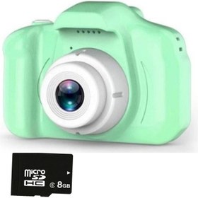 Resim Mini 1080P Çocuklar Için Dijital Fotoğraf Makinesi-8 GB Sd Kartlı Açık Yeşil 