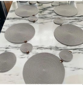 Resim Elisihediyem Supla Amerikan Servis Takımı 6'lı+ekmek Sepeti Gri 