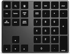 Resim Genel Kablosuz Sayısal Klavye Alüminyum 34 Anahtar BT Klavye Windows/iOS/Android için Dahili Pil Tuş Takımı (Siyah) 