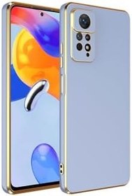 Resim Xiaomi Redmi Note 12 Pro 4G Kılıf Kenarları Gold Kamera Korumalı Renkli Pastel Silikon Mavi Açık ile uyumlu 