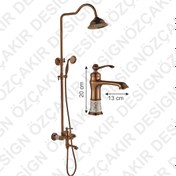 Resim özçakır Ottoman Bronz 3'lü Banyo Takımı 