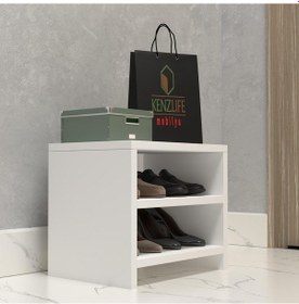 Resim Kenzlife Ayakkabılık Konevi Mat Beyaz Suntalam 035 040 30 Dört Çift Ayakkabı Kapasitesi Arkalıksız Beyaz 