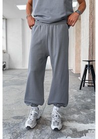 Resim Füme Cozy Premium Basic Paça Lastik Eşofman Füme 