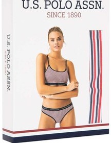 Resim U.S. Polo Assn. Kadın Lacivert - Çizgili Büstiyer Slip Takım 66250 