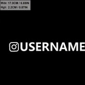 Resim Özel Instagram Kullanıcı Adı Vinil Çıkartma - İşletme Promosyonu için Kişiselleştirilmiş Sosyal Medya Etiketi - Pencereler ve Diğer Yüzeyler için Dayanıklı PVC - Beyaz 