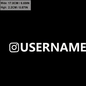 Resim Özel Instagram Kullanıcı Adı Vinil Çıkartma - İşletme Promosyonu için Kişiselleştirilmiş Sosyal Medya Etiketi - Pencereler ve Diğer Yüzeyler için Dayanıklı PVC - Beyaz 