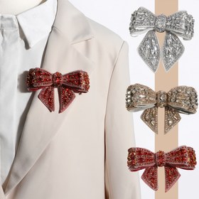 Resim 1 adet Elegant Hanım Moda Papyon, Parlak Rhinestone Vurgular, Polyester Dokuma, Parti ve Akşam Etkinlikleri için Mükemmel, Çamaşır Yapılmamalıdır 