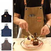 Resim Ağır Hizmet Apron, %100 Dokuma Kumaş, Çok Cebi Tasarım, Ayarlanabilir Boyun, Mutfak, BBQ, Kahve Dükkânı, Kuaför, Marangozluk, Ressam için 