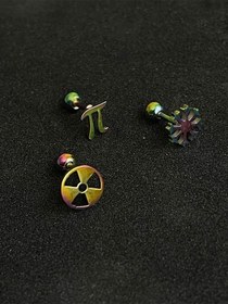 Resim 316 L Cerrahi Çelik Piercing Kıkırdak Helix Tragus Conch Figürlü Piercing Beyaz - Siyah 