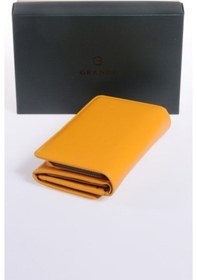 Resim Grande Hakiki Deri Kadın Cüzdan Sarı 2725 Sarı 