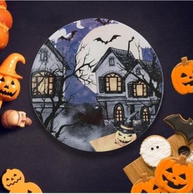 Resim Halloween Blue Servis Tabağı 26 Cm 19951 Açık Gri 