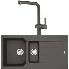 Resim Franke Urban Ubg 651-100 Slate Grey Granit Evye + Active Plus Doccia 2.0 Batarya Set Gri 