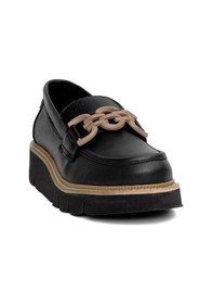 Resim Mammamia D24ya-3205 Hafif Tokalı Deri Kadın Loafer Ayakkabı Bej 