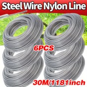 Resim 6 adet 2.0/2.4/2.7/3.0/3.5 mm * 500 cm, Çelik Tel Naylon Kesici İp, Dayanıklı Çim Biçme Makinesi Kordonu Yedek Parça, Fırçası Kesici İpi Uzun Yuvarlak Rulo Çim Yedek 