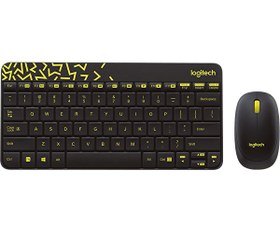 Resim Mk240 Kablosuz Klavye Mouse Set Sarı Siyah 