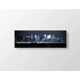 Resim Deniz Çerçeve Gece Şehir Gökdelen Tablosu-Çerçevesiz - 120X40 