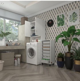Resim Kenzlife Çamaşır Makinesi Dolabı Sinemsepet Byz 07 Li Banyo Arkalıksız Kurutma Bulaşık Çok Renkli 