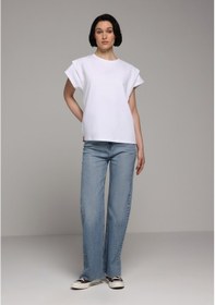 Resim Colin's Colins Regular Fit Yuvarlak Yaka Düz Kadın Beyaz Kısa Kol Tişört Cl1079003 Q1.v2 Wht 