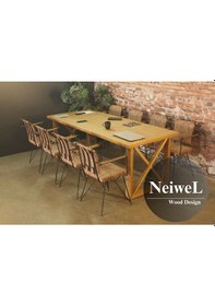 Resim Neiwel Niel Doğal Ahşap Toplantı Masası x 120 x 240 Açık Ceviz 