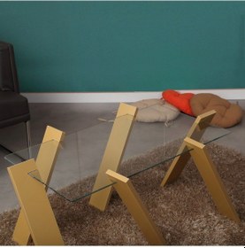 Resim Roman Maxi Cam Orta Sehpa Hardal / Renkli Dikdörtgen Orta Sehpa 