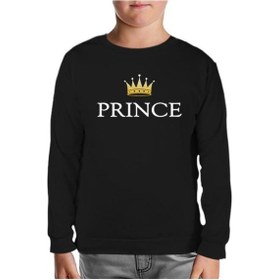 Resim Prince Siyah Çocuk Sweatshirt 