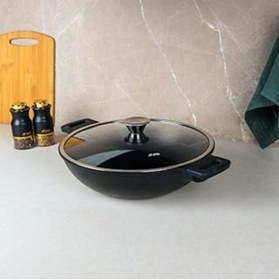 Resim Mu Art Ahşap Paris Wok Tencere Siyah 32 Cm 