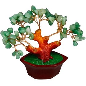 Resim Yeşim Doğal Taş Bonsai Ağacı - Dekoratif Şans Ve Bereket Ağacı 