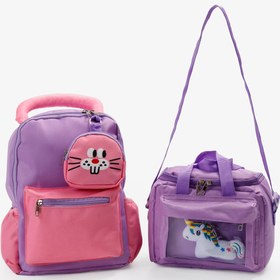 Resim QUOVO Kawaii Tarzı Özel Tasarım Anaokulu Su Geçirmez Ortopedık Beslenmeli Çanta Seti Kreş Çantası 4-7yaş 