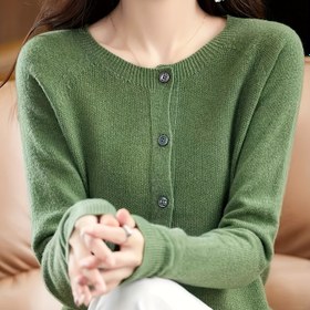 Resim Dikişsiz El Sanatları Yün Yılan Derisi İğne Hırka - Yumuşak, Çok Yönlü ve Şık Kadınlar için Düğmeli Önü, Rahat Gezintiler için Mükemmel Yün Örgü Giyim. 