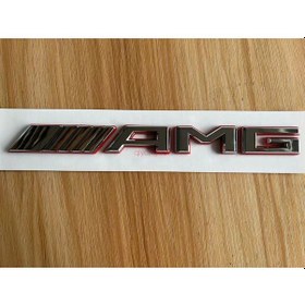 Resim Özel Tasarım Amg Krom Dışı Kırmızı Şeritli Bagaj Yazısı Arması Logosu 3m 3d Abs Mercedes 280 
