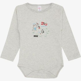 Resim Breeze Erkek Bebek Çıtçıtlı Zıbın Body Hayvanat Bahçesi Dost Hayvanlar Baskılı 9 Ay-3 Yaş, Bej Melanj-bej Melanj Bej Melanj 