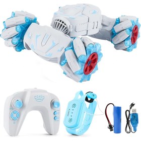 Resim Sunshinee Rc Dublör Araba Uzaktan Kumanda Izle Hareket Sensörü Elektrikli Oyuncak Rc Drift Araba Rotasyon Hediye Çocuk Boys Doğum Günü-Mavi (Yurt Dışından) 