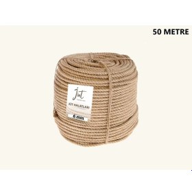 Resim Jütburada Jüt Halat 6 Mm 50 Metre Hasır Dekor Süsleme İp 
