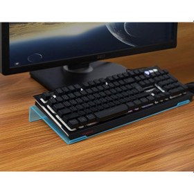 Resim Klavye Standı Sehpası Klavye Yükseltici Pleksiglass 3 Mm Şeffaf Açık Mavi Özel Renk.. 