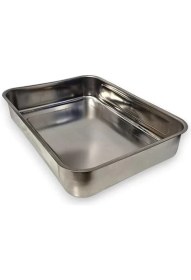 Resim AyrStore Yoğurt Tepsisi Paslanmaz Çelik Çok Amaçlı Dikdörtgen Büyük Metal Tava Fırın (36,5 x 26,5 x 6,5 cm 