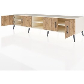 Resim Kronos Tv Ünitesi 3 Raflı 4 Kapaklı 220x59x51 Aytaşı-çam/aytaşı Atlas Çam/aytası - Aytası 