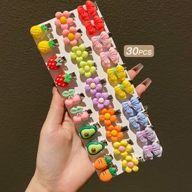 Resim 30 Parça Mini Renkli Şirin Ördek Gagası Saç Tokası Seti 