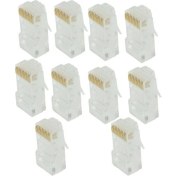 Resim 2x 10X RJ50 Keystone Duvar Sonu Fiş Cat5 Ethernet Lan Ağ Modülü 10P10C 