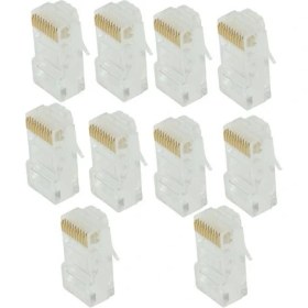 Resim 2x 10X RJ50 Keystone Duvar Sonu Fiş Cat5 Ethernet Lan Ağ Modülü 10P10C 