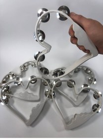 Resim Hobigram Beyaz Kalp Desenli Kına Gecesi Zilli Tef 1 Adet – Kına Eğlence Aksesuarı, Şık Tasarım – Kına Eğlenc 