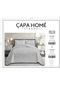 Resim Çapa Home Yeni Nesil Nubuk Yaz - Kış Modern Lüks Yatak Örtüsü, Pollen , Tek Kişilik Gri 