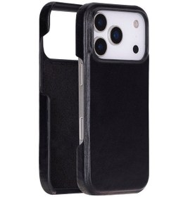 Resim Bloomcase Ultimate Jacket Obsidian Black Apple Uyumlu iPhone 17 Pro Hakiki Deri Kılıf Siyah 