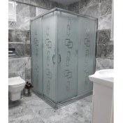 Resim Özel Duş Özelduş 5 mm Parlak Profil Desenli Cam 100*100 cm H180 cm 